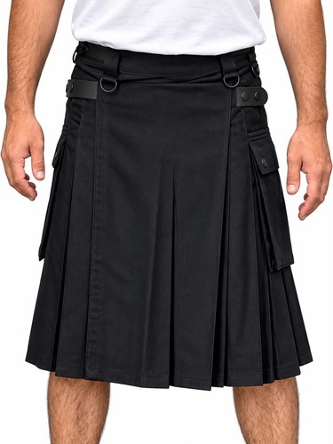 Kilt uomo utility tattico nero