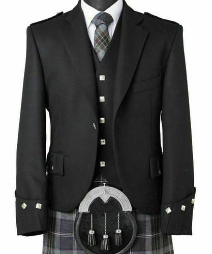 Giacca kilt nera uomo - argyle, e