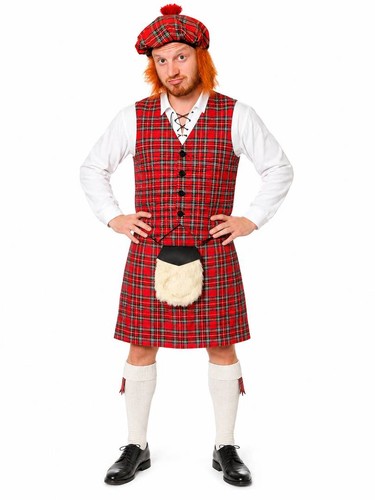 Set costume gilet kilt tartan